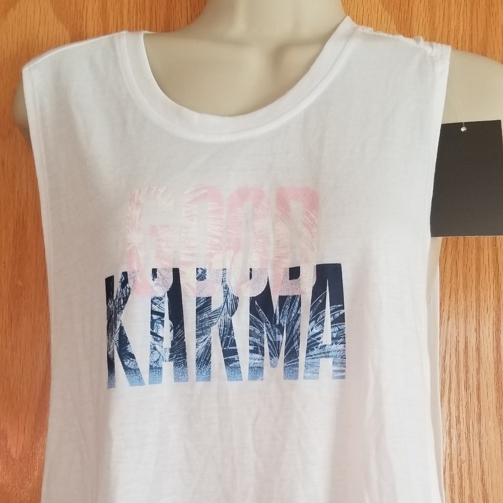 GapFit Women's Twist Muscle "Good Karma" Tank Top sz L